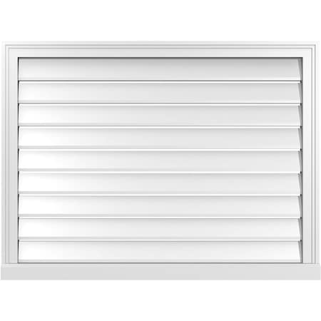 Vertical Surface Mount PVC Gable Vent: Functional, W/ 2W X 2P Brickmould Sill Frame, 40W X 30H